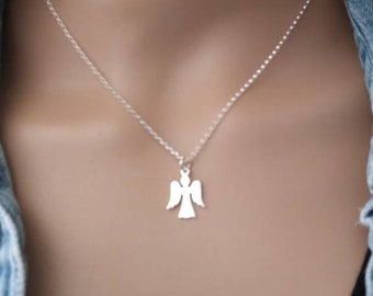 Angel Necklace, Angel Charm Jewelry in Sterling silver - Gift for Girls, For Women, Remembrance Gifts