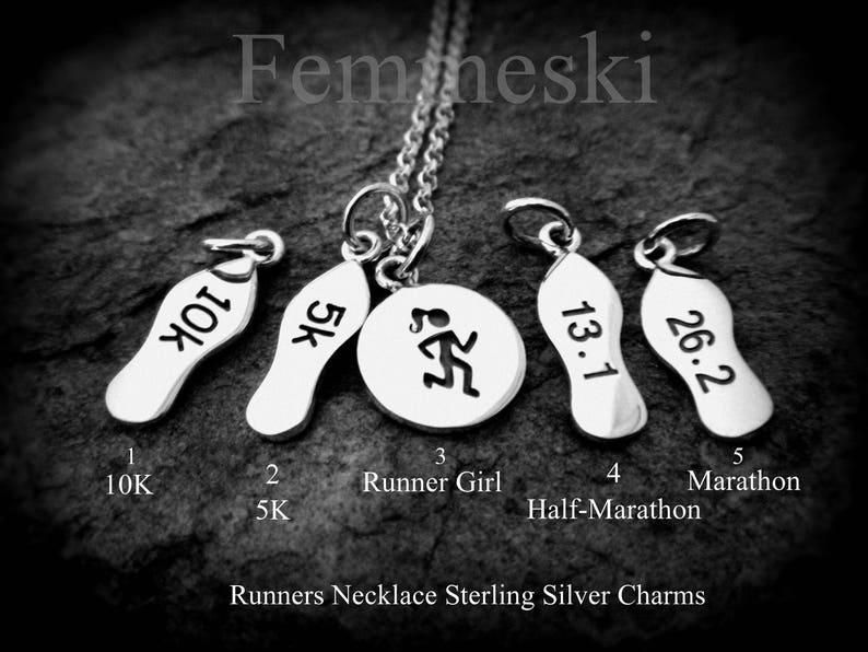 Run 925 Sterling Silver 10K Running Jewelry 5K Runner Pendant Marathon Run Like a Girl Necklace Runner Necklace Half marathon