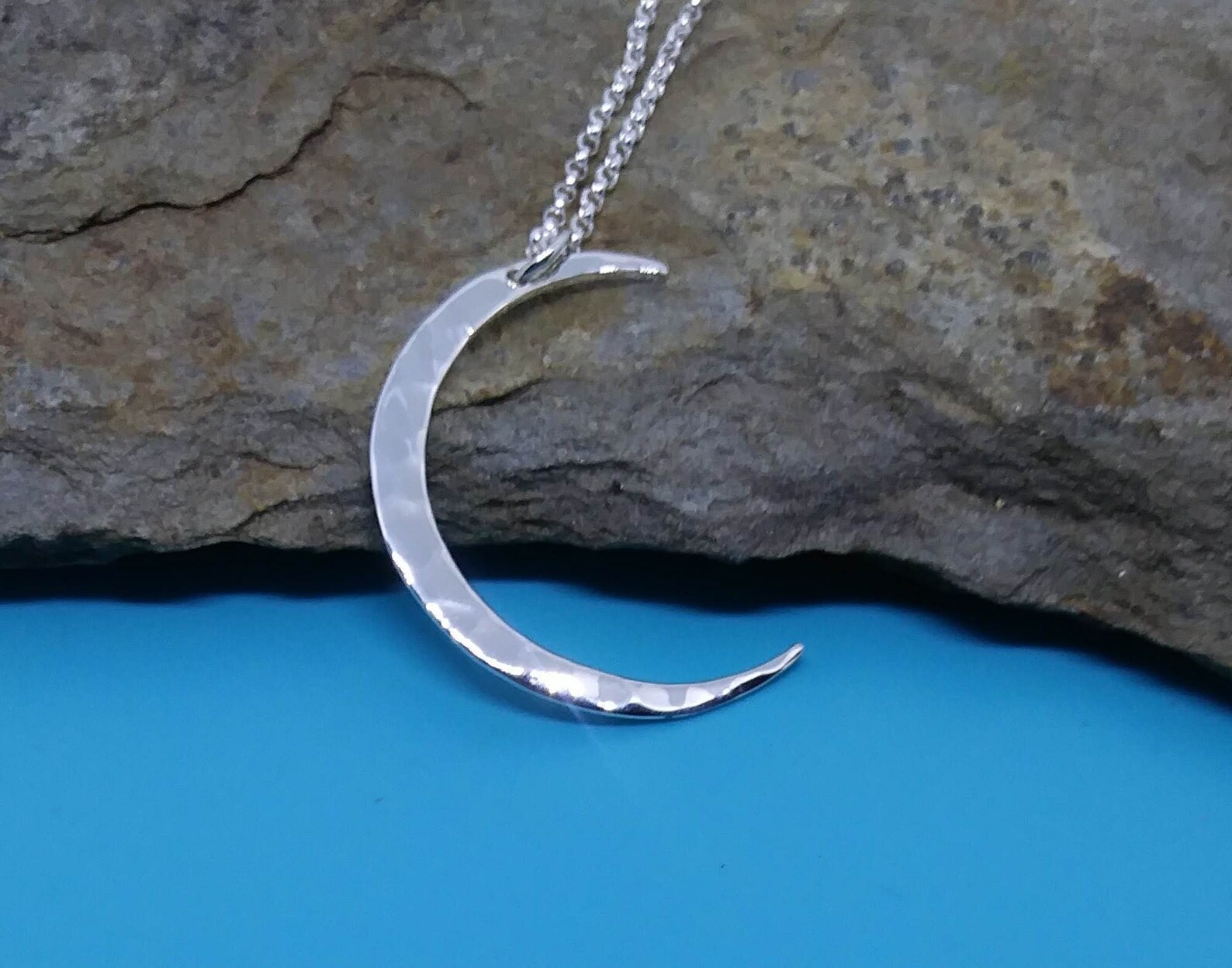 Crescent Moon Charm or Necklace Sterling Silver Jewelry Etsy