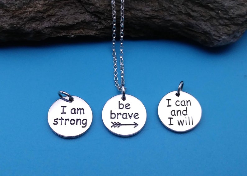 BE BRAVE Encouragement Necklace Motivational Necklace, Gift for friends undergoing some challenges, Cancer survivor gifts image 5