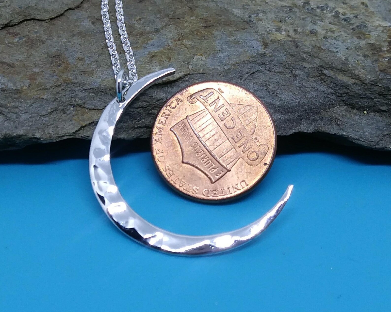 Crescent Moon Charm or Necklace Sterling Silver Jewelry Etsy
