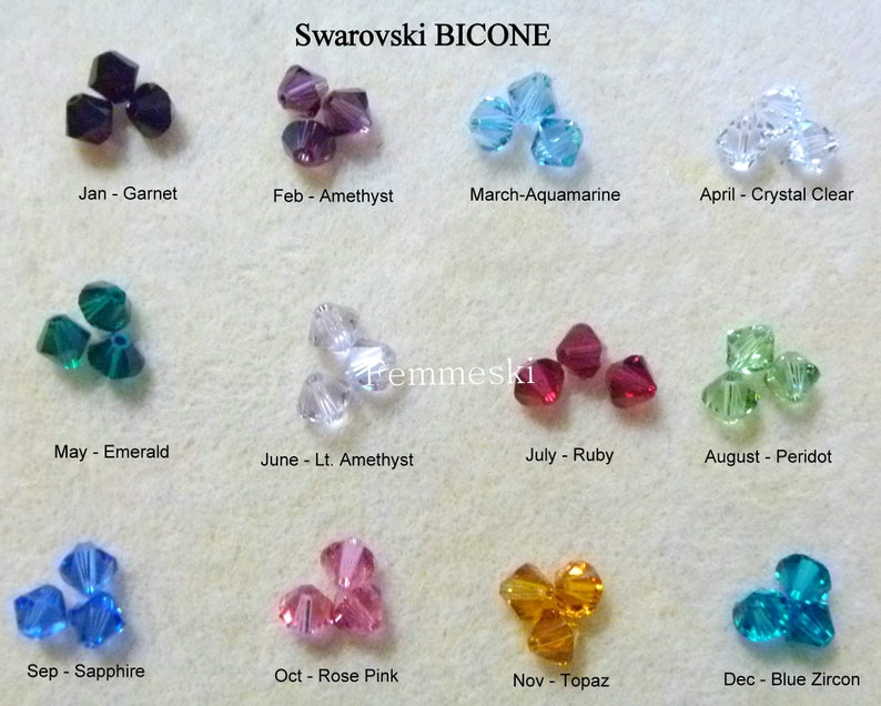 Add On Birthstone Charm Swarovski Birthstone Crystals Swarovski Channel Drop Swarovski Bicone Crystal image 3