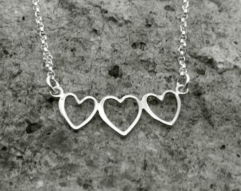 Heart Necklace - Sterling Silver Heart Charm Jewelry - Gifts for Mothers Day, Loved ones, Girlfriends, Parents, Valentines Gifts