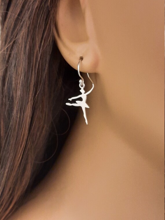 Ballerina Earrings Sterling Silver Ballet Dancing Recital Gifts