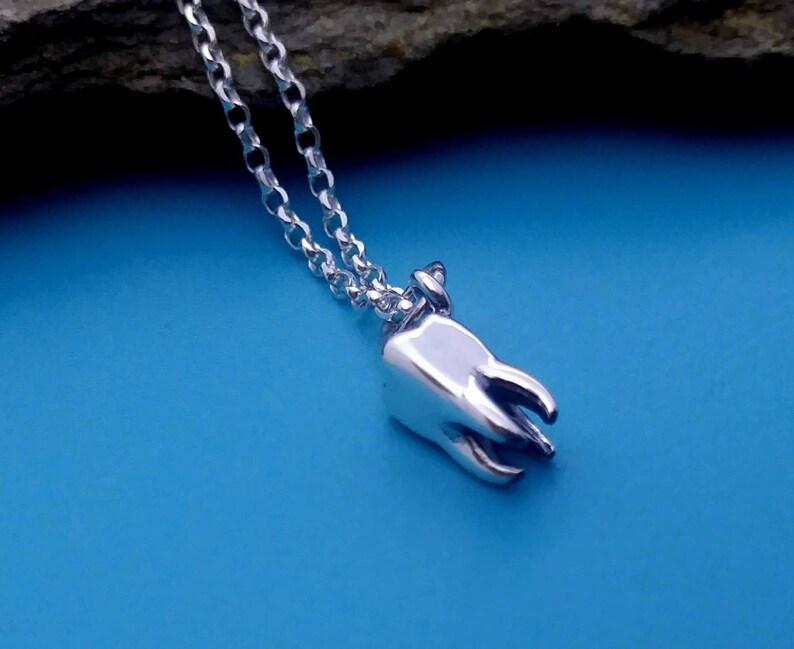 Dentist Necklace Tooth Necklace Silver Tooth Charm Gift for Etsy