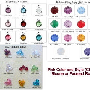 Add On Birthstone Charm Swarovski Birthstone Crystals Swarovski Channel Drop Swarovski Bicone Crystal image 4