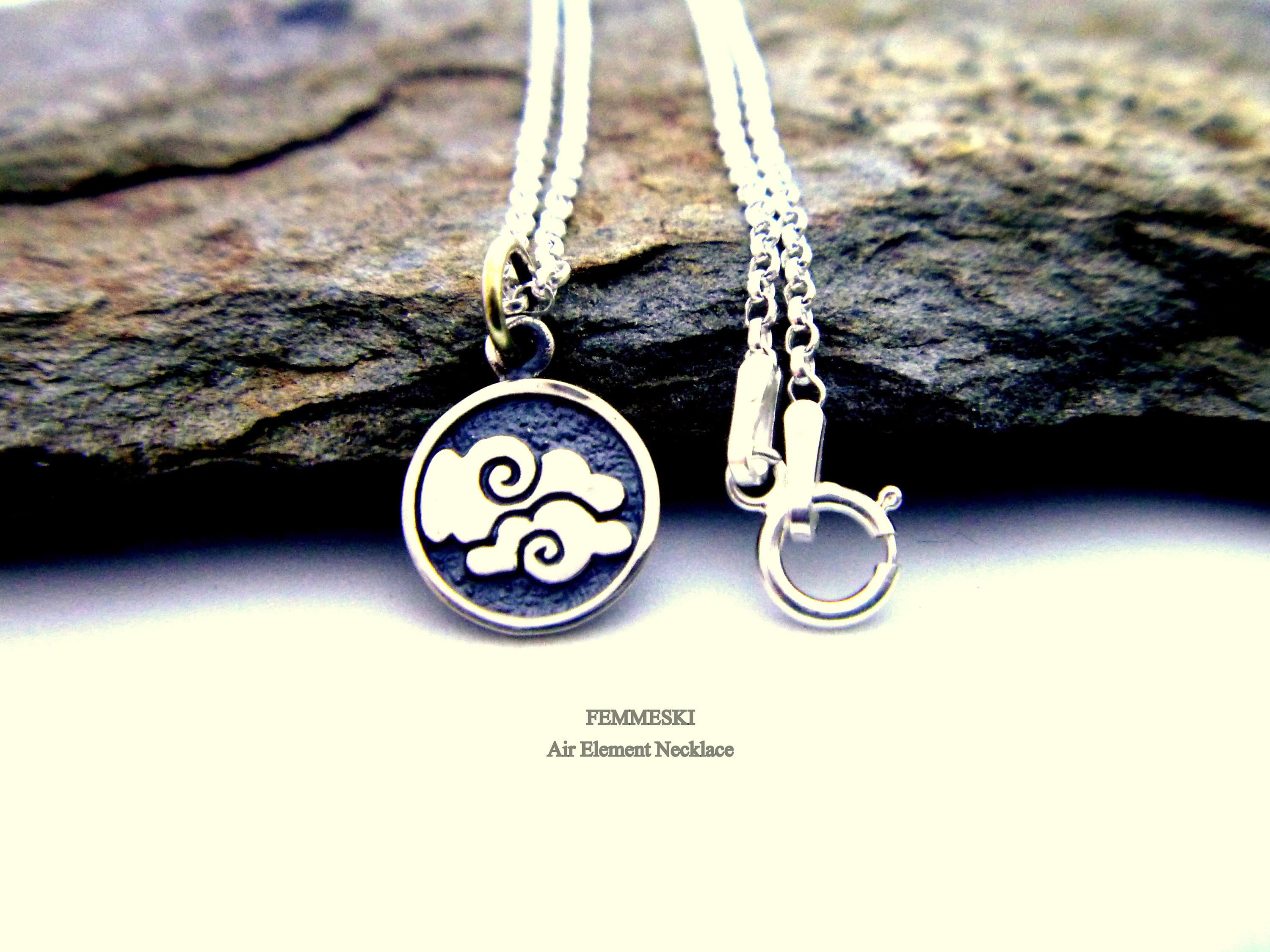Air Element Necklace Sterling Silver Air Element Jewelry in Etsy