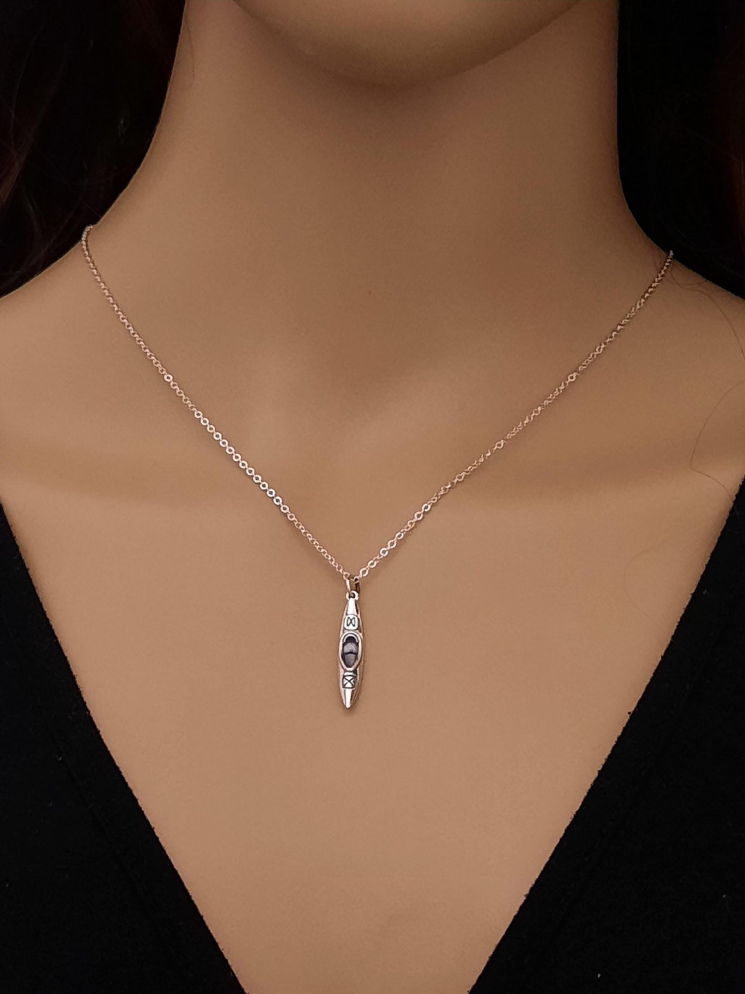 LQRI Kayak Necklace - Stainless Steel Pendant For Kayakers & Outdoor Lovers