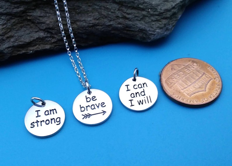 BE BRAVE Encouragement Necklace Motivational Necklace, Gift for friends undergoing some challenges, Cancer survivor gifts image 3