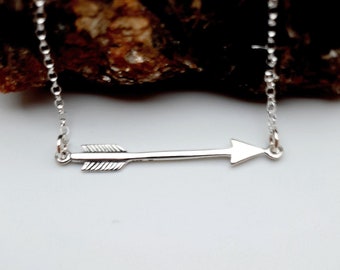 Arrow Necklace,  Sterling Silver Archery Necklace, Graduation Gift, Farewell Gift for men women archer daughter niece, congratulation gift