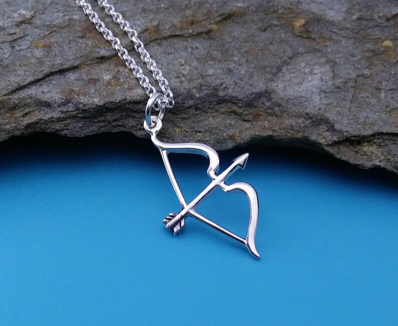Archer Bow And Arrow Necklace Or Charm Archery Jewelry Image 0