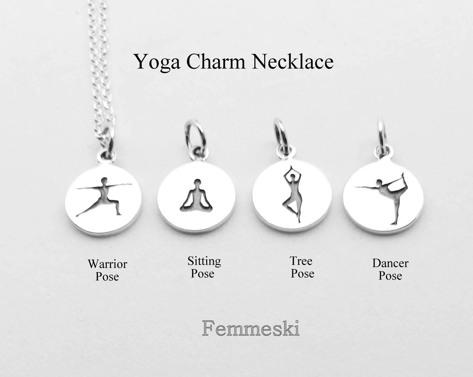 Yoga Necklace Tree Pose Sterling Silver Charm Warrior Dancer Etsy