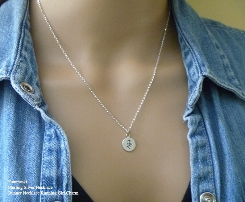 Run 925 Sterling Silver 10K Running Jewelry 5K Runner Pendant Marathon Run Like a Girl Necklace Runner Necklace Half marathon