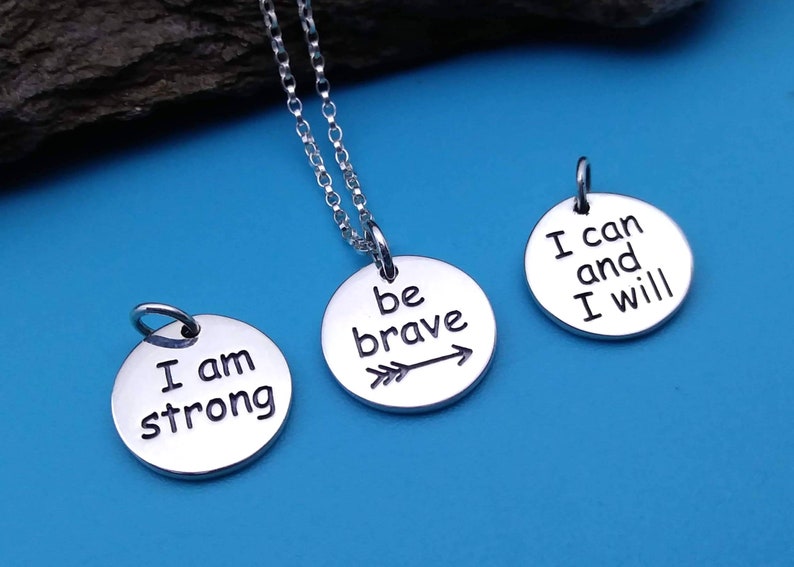 BE BRAVE Encouragement Necklace Motivational Necklace, Gift for friends undergoing some challenges, Cancer survivor gifts image 4