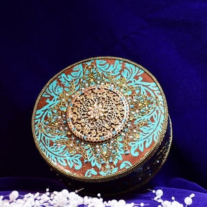 jewelry box &quot;Stephania&quot;; Souvenir, wooden box, round, Christmas, Mother&#39;s Day, Gift
