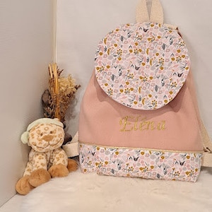 Personalized children's backpack / nursery backpack / floral pattern backpack