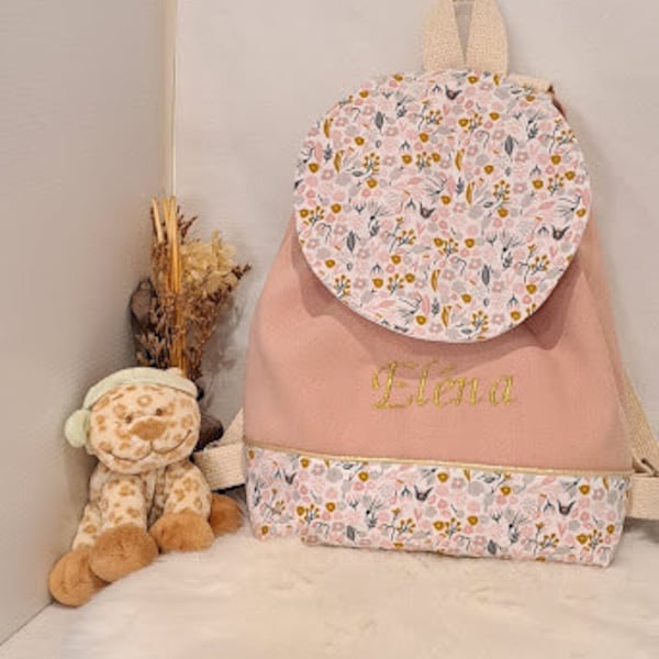 Sac à dos enfant personnalisé /sac a dos crèche / sac à dos motifs fleuris