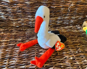 Ty Beanie Babies Stilts the Stork PE Pellets Mint w// Tag 1999