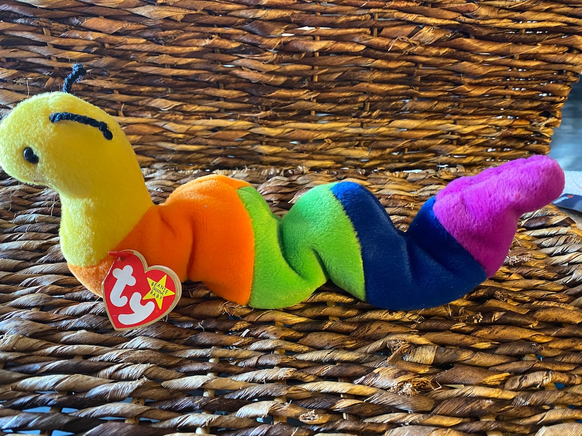 TY Beanie Baby Inch the Worm Retired TY Beanie Babies Etsy