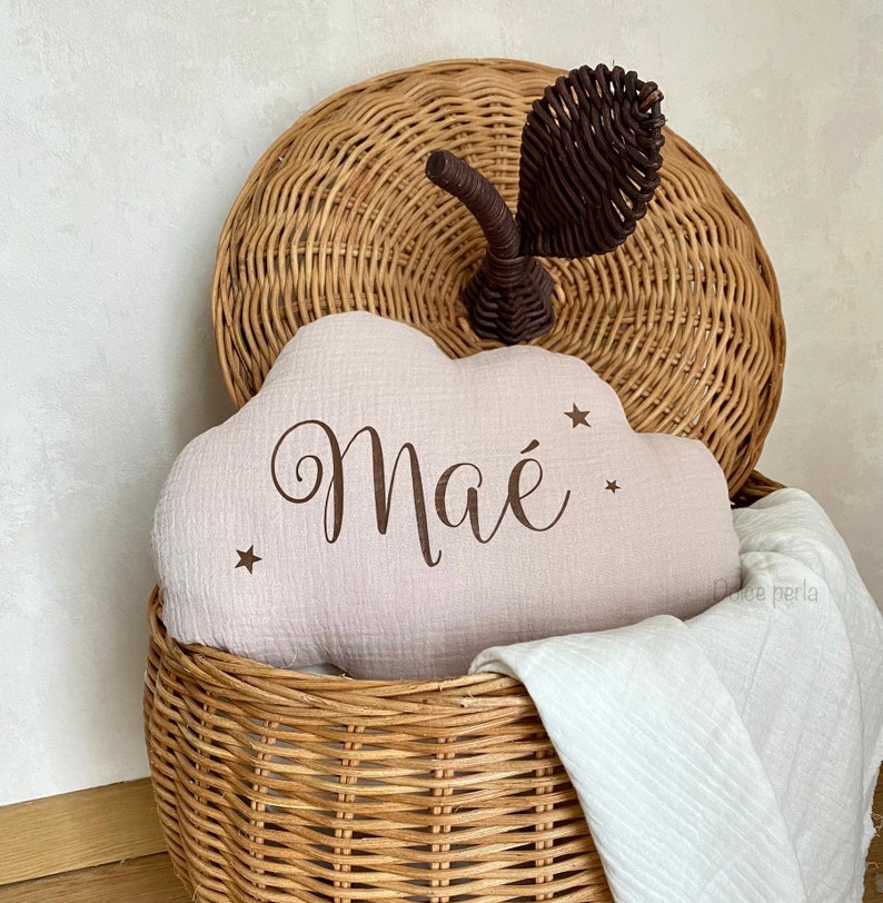 Coussin NUAGE en double gaze personnalisable 16 coloris zdjęcie 2