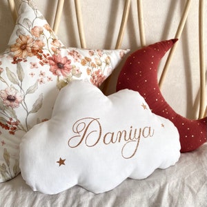 8 coloris - Coussin NUAGE en coton uni personnalisable