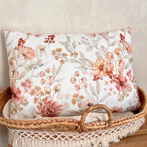 18 designs - Rectangular floral cotton cushion with boho/vintage style patterns, customizable