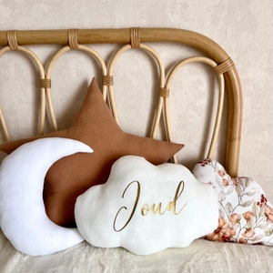 24 coloris - Coussin NUAGE minimaliste en lin ou double gaze personnalisable