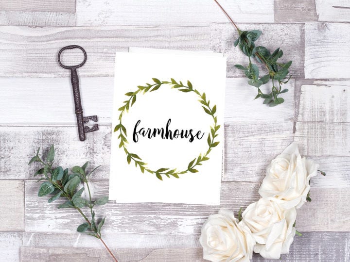 Farmhouse Wreath Printable - Etsy