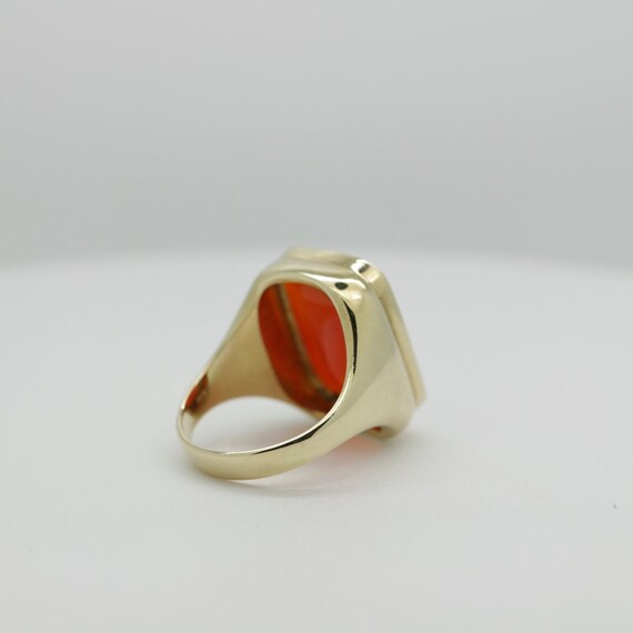 Glowing Mens Carnelian Signet Ring - image 8