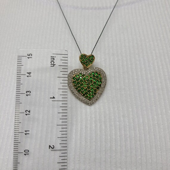 14K Peridot and Diamond Pendant - image 1