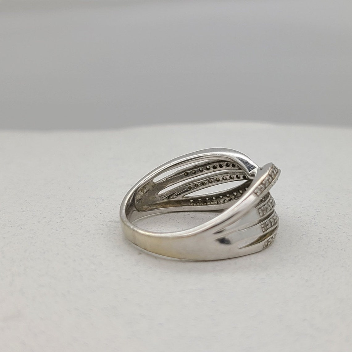 Diamond Chip Ring Etsy