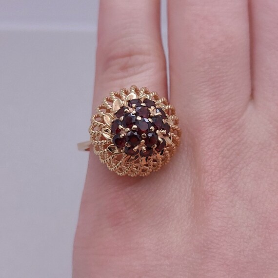 Vintage! Garnet Cluster RIng - image 1