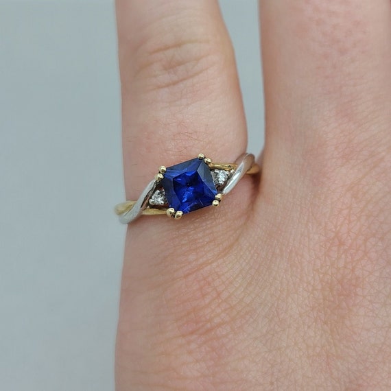 Synthetic sale sapphire ring