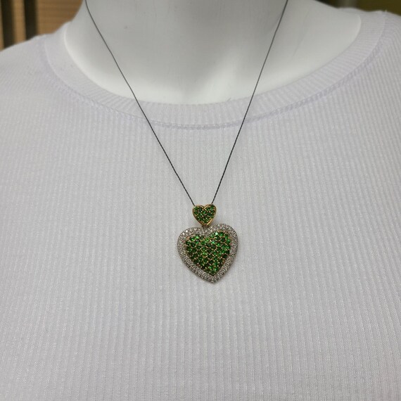 14K Peridot and Diamond Pendant - image 2