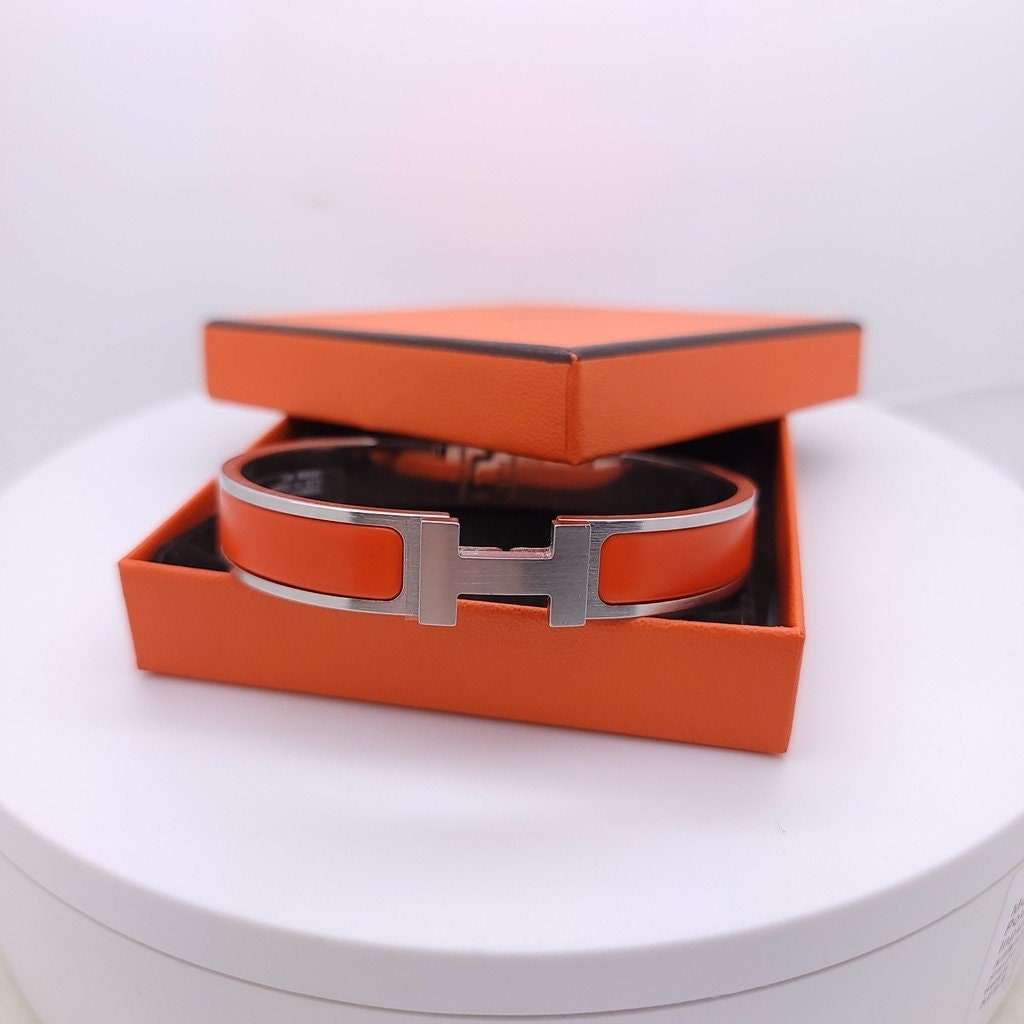 Hermès Narrow Orange Clic-Clac Bracelet