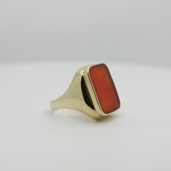 Glowing Mens Carnelian Signet Ring - image 10