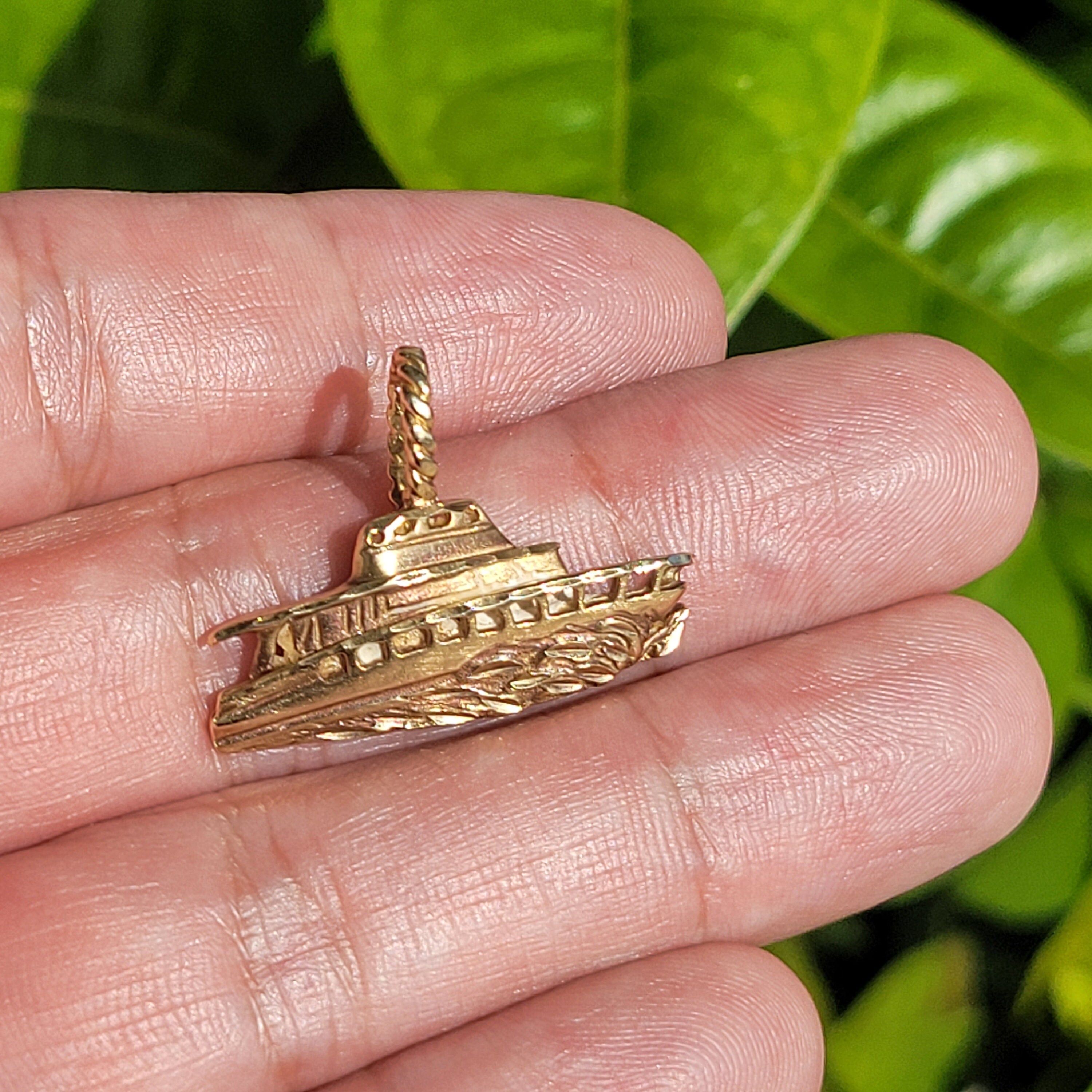 Gold boat charm sale