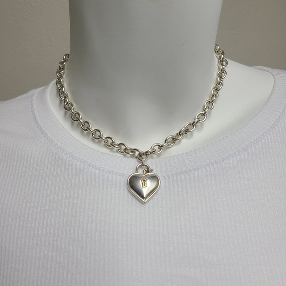 Retired 1994 Tiffany and Co. Heart Lock and Key Ne
