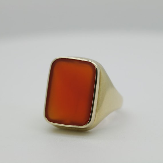 Glowing Mens Carnelian Signet Ring - image 5