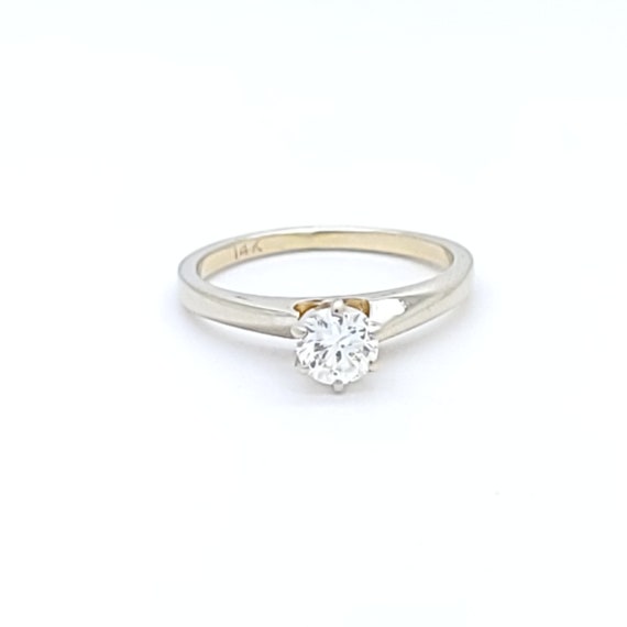 Classic 14k White Gold Diamond Solitaire Engageme… - image 1