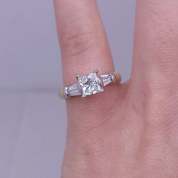 1 Ct Pave Cathedral Princess Cut Diamond Engagement Ring SI1 F Treated |  eBay