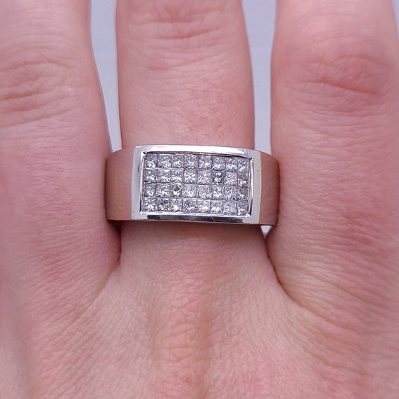 Men s Diamond Statement Ring 1.28cttw diamond Illusi Gem