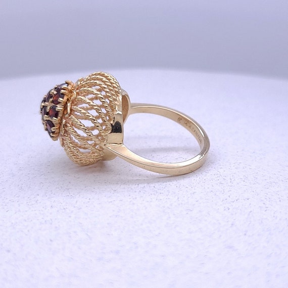 Vintage! Garnet Cluster RIng - image 4