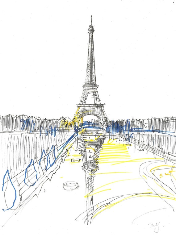 how to draw Eiffel tower scene with pencil sketch/ sketching video/learn to  draw - YouTube