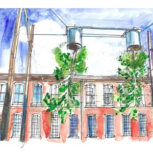 Art Print of Original Watercolor Painting | Mass Moca Museum Drawing | North Adams, Massachusetts | Wall Art | Art PRINT