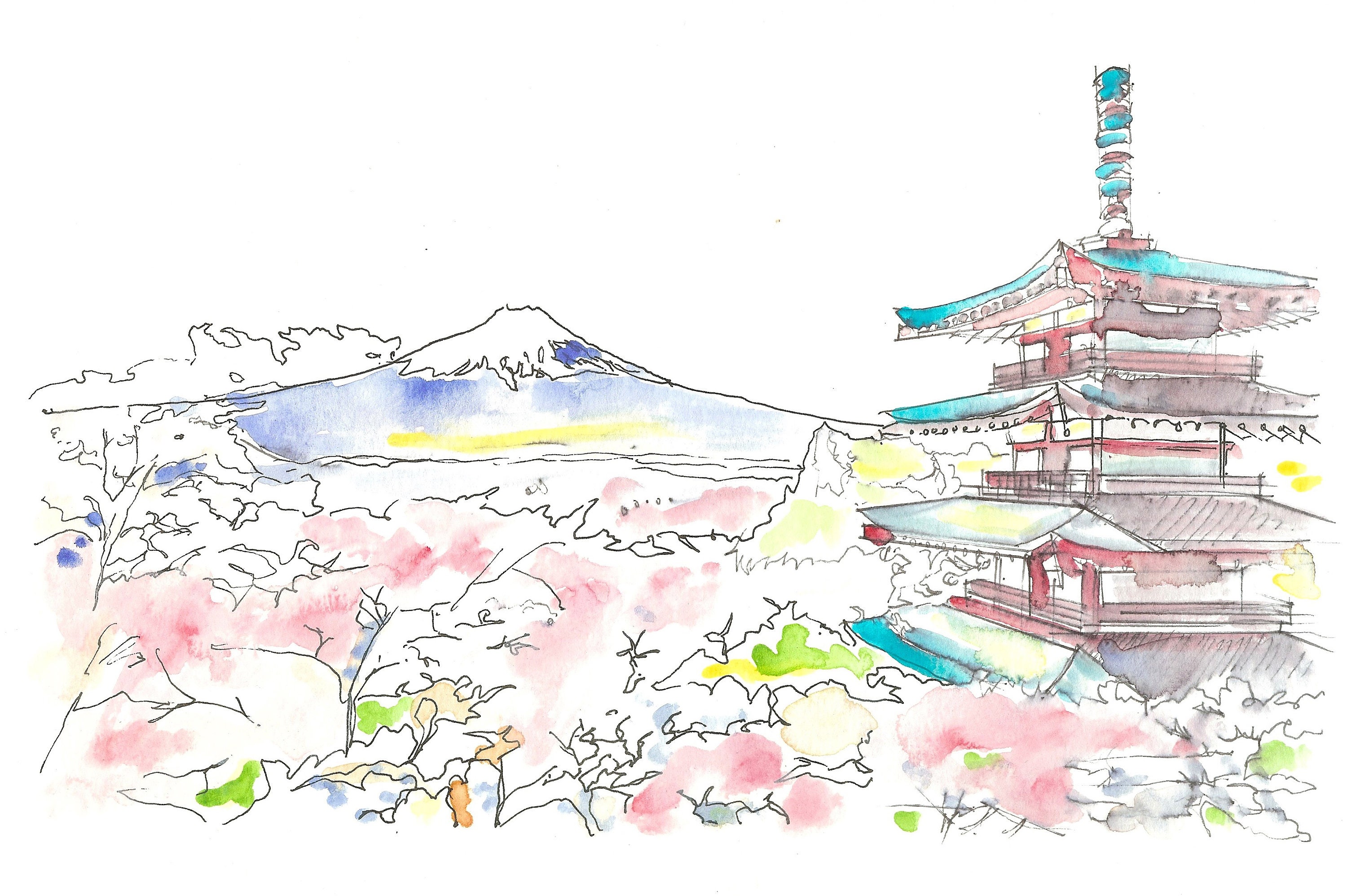 Mount Fuji Drawing