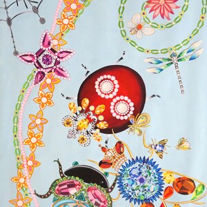 Pintura original / Pintura original color del cartel / Joyería inspirada en insectos / Diseño de la naturaleza / Arte original / Diseño de joyería / Regalo moderno