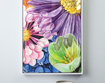 Original Acrylic Painting | Spring Flowers | Colorful painting | Abstract Flowers | Abstract Art | Large Wall Art Print | Home Decor | Gift