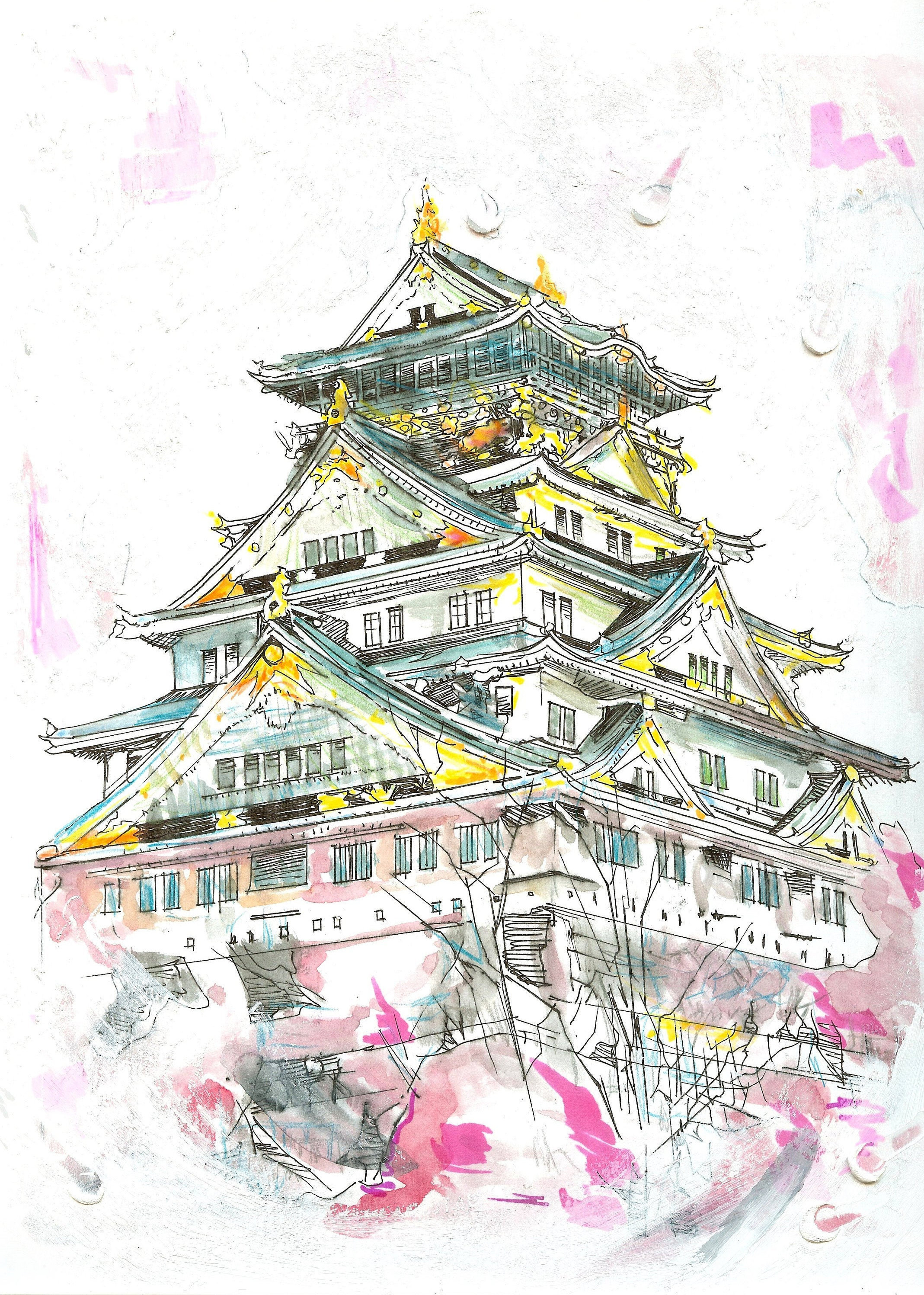 Osaka Castle And Museum Of History Art Print Japan Sketch Etsy Osaka Castle And Museum Of History Art Print Japan Sketch Etsy