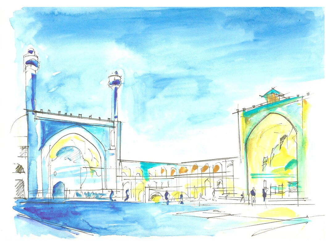 Original Watercolor PRINT | Iran Art | Print of Iran Painting | Wall ...